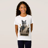 ロシアンブルーのソクラテス猫 Tシャツ (正面フル)