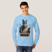 ロシアンブルーのソクラテス猫 Tシャツ (正面フル)