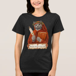 ロシアンブルーのダンテ・アリギエーリ猫 トライブレンドＴシャツ