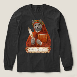 ロシアンブルーのダンテ・アリギエーリ猫 トライブレンドTシャツ