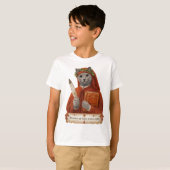 ロシアンブルーのダンテ・アリギエーリ猫 Tシャツ (正面フル)