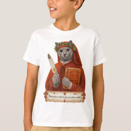 ロシアンブルーのダンテ・アリギエーリ猫 Tシャツ