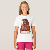 ロシアンブルーのダンテ・アリギエーリ猫 Tシャツ (正面フル)