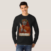 ロシアンブルーのダンテ・アリギエーリ猫 Tシャツ (正面フル)