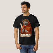 ロシアンブルーのダンテ・アリギエーリ猫 Tシャツ (正面フル)