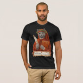 ロシアンブルーのダンテ・アリギエーリ猫 Tシャツ (正面フル)