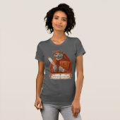 ロシアンブルーのダンテ・アリギエーリ猫 Tシャツ (正面フル)