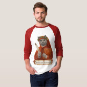 ロシアンブルーのダンテ・アリギエーリ猫 Tシャツ (正面フル)