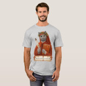 ロシアンブルーのダンテ・アリギエーリ猫 Tシャツ (正面フル)