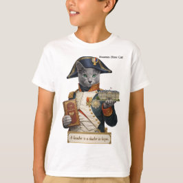 ロシアンブルーのナポレオン・ボナパルト猫 Tシャツ