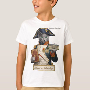 ロシアンブルーのナポレオン・ボナパルト猫 Tシャツ