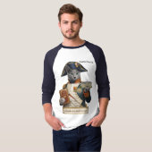 ロシアンブルーのナポレオン・ボナパルト猫 Tシャツ (正面フル)