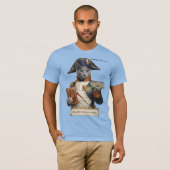 ロシアンブルーのナポレオン・ボナパルト猫 Tシャツ (正面フル)