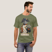 ロシアンブルーのナポレオン・ボナパルト猫 Tシャツ (正面フル)