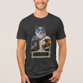 ロシアンブルーのプラトン猫 トライブレンドTシャツ