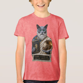 ロシアンブルーのプラトン猫 トライブレンドTシャツ