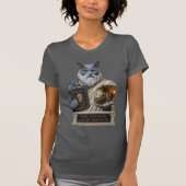 ロシアンブルーのプラトン猫 Tシャツ (正面)
