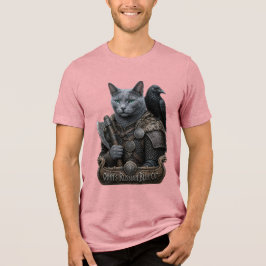 ロシアンブルーのベテランオーディンの猫 トライブレンドTシャツ