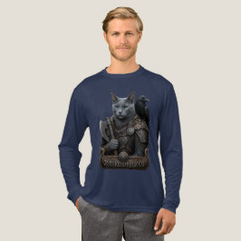 ロシアンブルーのベテランオーディンの猫 トライブレンドTシャツ