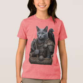 ロシアンブルーのベテランオーディンの猫 トライブレンドTシャツ