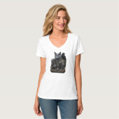 ロシアンブルーのベテランオーディンの猫 Tシャツ (正面フル)