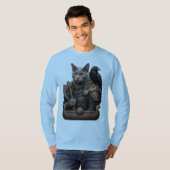 ロシアンブルーのベテランオーディンの猫 Tシャツ (正面フル)