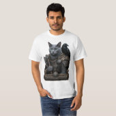 ロシアンブルーのベテランオーディンの猫 Tシャツ (正面フル)