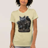 ロシアンブルーのベテランオーディンの猫 Tシャツ (正面)