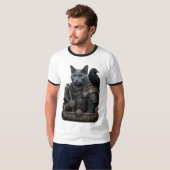 ロシアンブルーのベテランオーディンの猫 Tシャツ (正面フル)