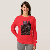 ロシアンブルーのベテランオーディンの猫 Tシャツ (正面フル)