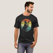 ロシアンブルーのレトロ猫デザイン Tシャツ (正面フル)