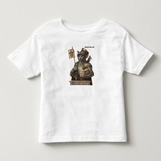 ロシアンブルーの征服者猫 - 名誉と伝統 トドラーTシャツ (正面)