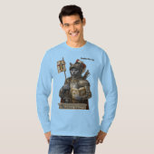 ロシアンブルーの征服者猫 - 名誉と伝統 Tシャツ (正面フル)