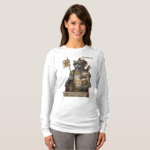 ロシアンブルーの征服者猫 - 名誉と伝統 Tシャツ (正面フル)