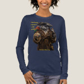 ロシアンブルーの海賊猫 - 勇者に幸運が訪れる トライブレンドTシャツ (正面)