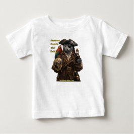 ロシアンブルーの海賊猫 - 勇者に幸運が訪れる ベビーTシャツ