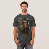 ロシアンブルーの海賊猫 - 勇者に幸運が訪れる Tシャツ (正面フル)
