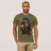 ロシアンブルーの海賊猫 - 勇者に幸運が訪れる Tシャツ (正面フル)
