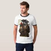 ロシアンブルーの海賊猫 - 勇者に幸運が訪れる Tシャツ (正面フル)