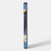ロシアンブルーの猫と黄色い花 Case-Mate iPhoneケース (裏面 / 左)