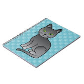 ロシアンブルーの猫のイラスト ノートブック (左側)