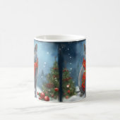 ロシアンブルーの猫のクリスマス コーヒーマグカップ (中央)