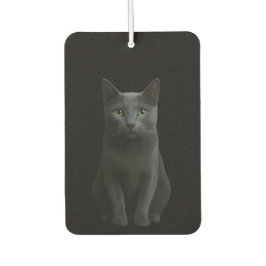 ロシアンブルーの猫のデザインが特徴的なブラック4ルクスクカーエアフレッシュナー カーエアーフレッシュナー