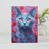 ロシアンブルーの猫 バレンタインデー シーズンカード (スタンド正面)