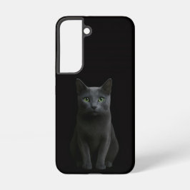 ロシアンブルーの猫 ブラック4ルクセGalaxy S22ケース Samsung Galaxy S22ケース