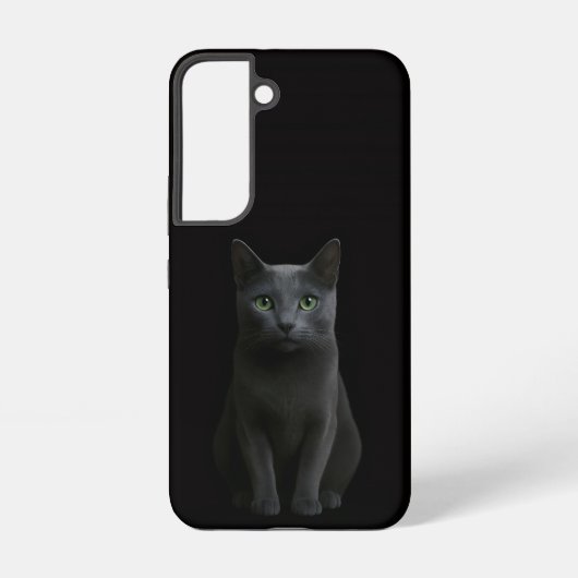 ロシアンブルーの猫 ブラック4ルクセGalaxy S22ケース Samsung Galaxyケース (裏面)