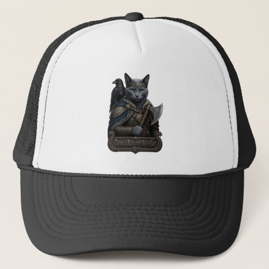 ロシアンブルーの貴族オーディンの猫 キャップ (正面)