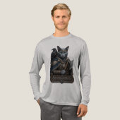 ロシアンブルーの貴族オーディンの猫 トライブレンドＴシャツ (正面全体)