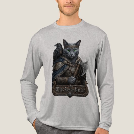 ロシアンブルーの貴族オーディンの猫 トライブレンドＴシャツ (正面)