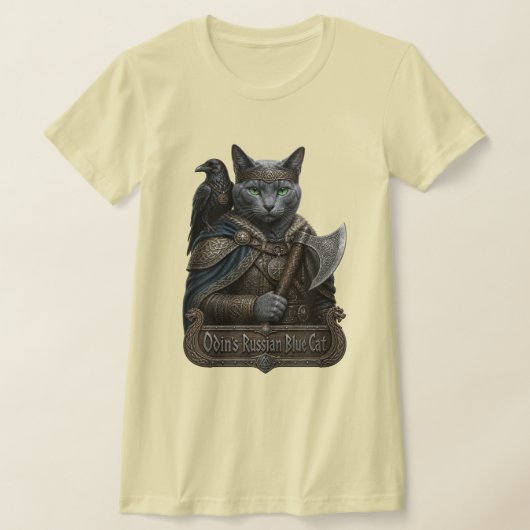 ロシアンブルーの貴族オーディンの猫 Tシャツ (レイダウン)